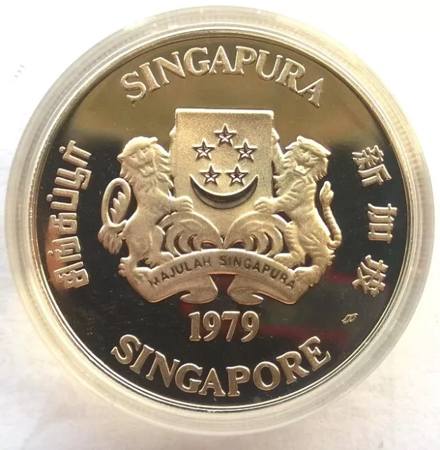 Singapore 1979 Communications Satellites 10$ Silver Coin,Proof 2