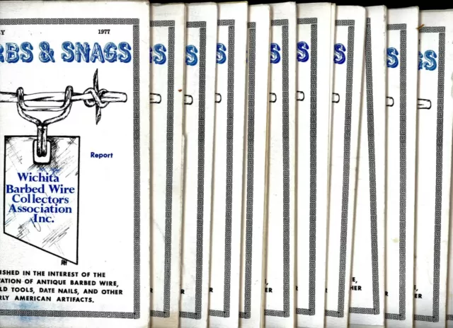1977 Antique Barbed Wire Collectors Club - Ext Rare Book Set - 12 Monthly Issues