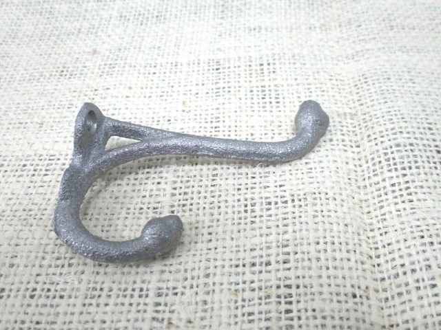 10 Coat Hooks Hat Entry Way Hall Tree Keys Storage Organization Raw Cast Iron 6
