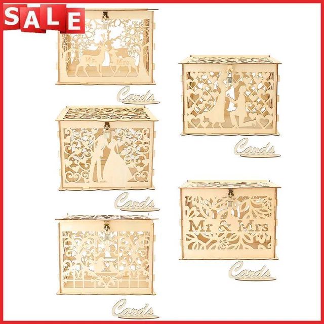 Scatole per biglietti di nozze in legno fai da te signora biglietto da visita portascatola in legno decorazione matrimonio