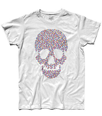 T-shirt uomo Skull Pixel teschio grafica risoluzione roba da grafici
