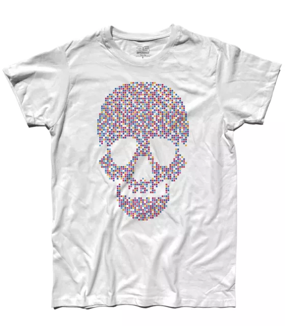 T-shirt uomo Skull Pixel teschio grafica risoluzione roba da grafici