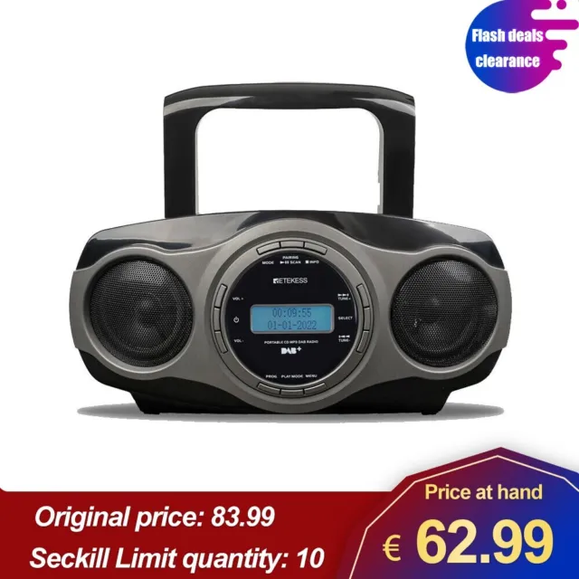 Retekess TR631 CD-Boombox-Spieler Portable Radio Stereo Lautsprecher Bluetooth
