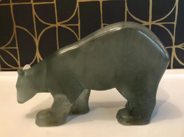 Daum France Pate De Verre Art Glass Polar Bear Figurine