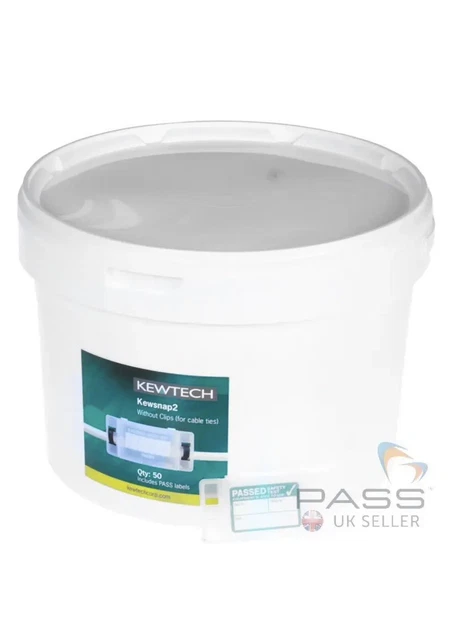 Kewtech KEWSNAP2 PAT Etichette protettive etichetta (da utilizzare con fascette per cavi) - 50 etichette