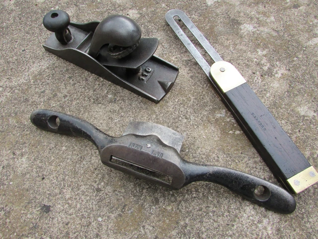Vintage Collection of Woodworking Tools 110 Block Plane Stanley 51 Spoke Shave 2