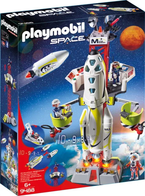 PLAYMOBIL Space Rocket Mars Und Plateform Wurfspiel 9488 Mars,Leuchtend + Seinem
