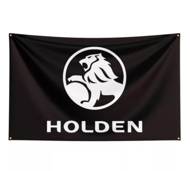 Holden Flag / Banner 60 x 90cm - Black - Man Cave / Garage / Bathurst