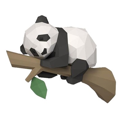 Carta di Carta NUOBESTY Origami Panda Seduto in Legno Papercraft Fai da Te Modello 3D Carta Piegata Geometrica per La Decorazione Fai da Te Casa 