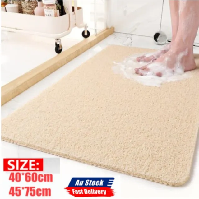 NEW Shower Rug Non-Slip Bathtub Mat Carpet Water Drains PVC Loofah Bathroom Mats
