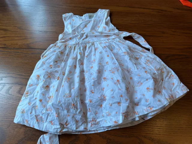 laura ashley toddler girls 2T party dress orange flowers