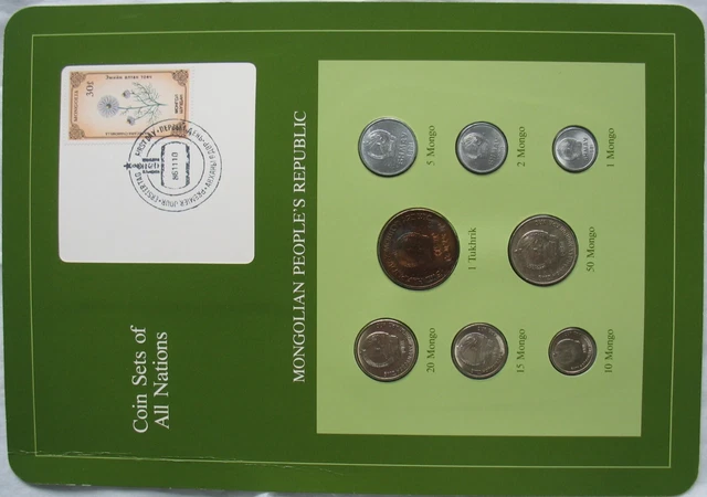 Coin Sets Of All Nations Mongolia 1971-1981 UNC.
