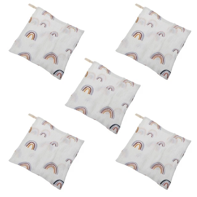 5pcs Baby Saliva Towel Absorbent Baby Burp Cloth Handkerchief Washcloth