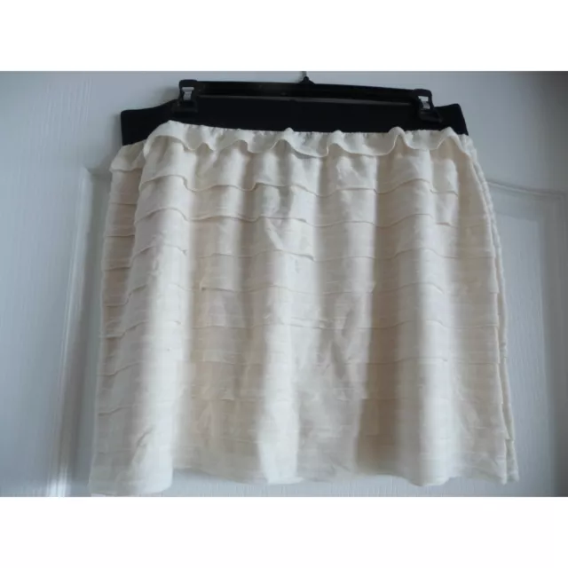 FIRE Los Angeles STRETCH PENCIL DRESSY SKIRT IVORY LAYERS SIZE Juniors XL NWT