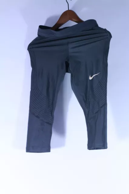 Nike Damen Running Dreiviertel Hose Frauen Laufhose Sport Short Gr. S grau