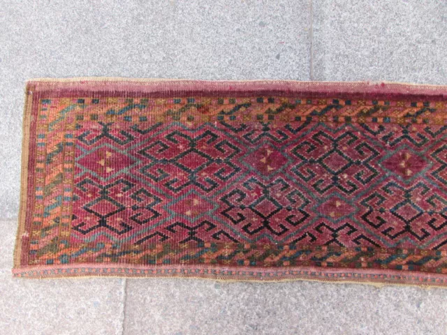 Antigüedad Mano Hecho Tradicional Oriental Lana Marrón Rojo Turba Bagface Tapete 3