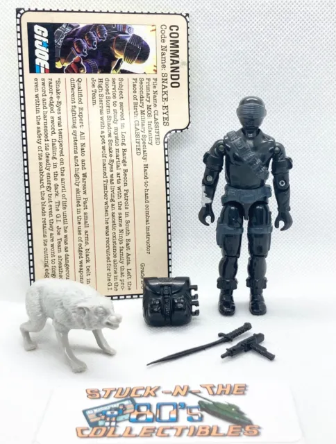 1985 GI Joe ARAH v2 Snake Eyes Complete w/File Card, High Grade/NM Condition