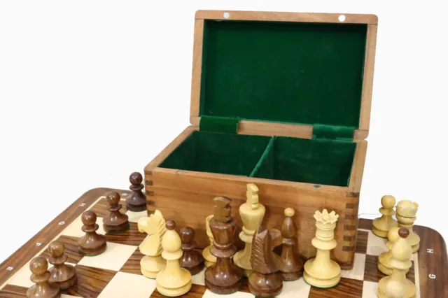 Combo Chess Pieces & Storage Box Reproduced Romanian-Hungarian Tournament