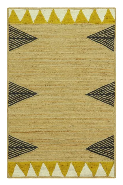 Jute Naturel Zone Tapis Indien Cuisine Marron Kilim Hand-Braided Salle à Manger