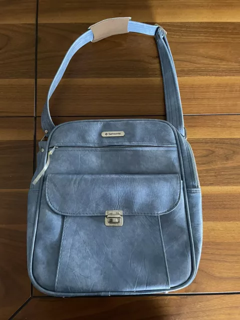 Samsonite Sonora  Shoulder Bag Blue Carry On Luggage Vintage