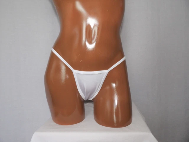 Sexy White V back thong bottoms for exotic pole dancer outfit
