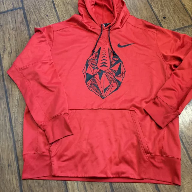 Nike football red hoodie large Dri Fit Black XL Nice!