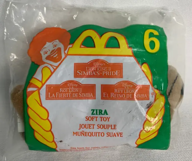1998 LION KING II Simbas Pride McDonalds Happy Meal Plush Toys Zira New in Bag
