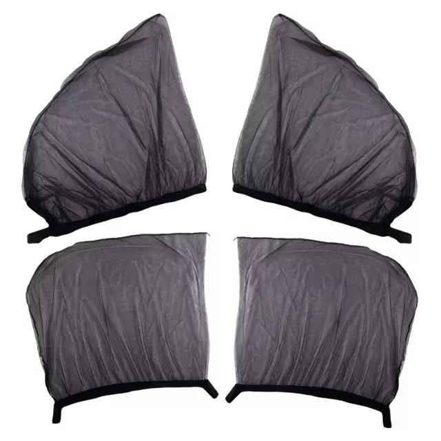 4Pc Car SUV Window Mesh Car Sun Shade Cover Front Rear Anti-mosquito Shade Net