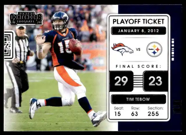 2021 Panini Contenders Playoff Tickets Tim Tebow Denver Broncos #PLT-TTE