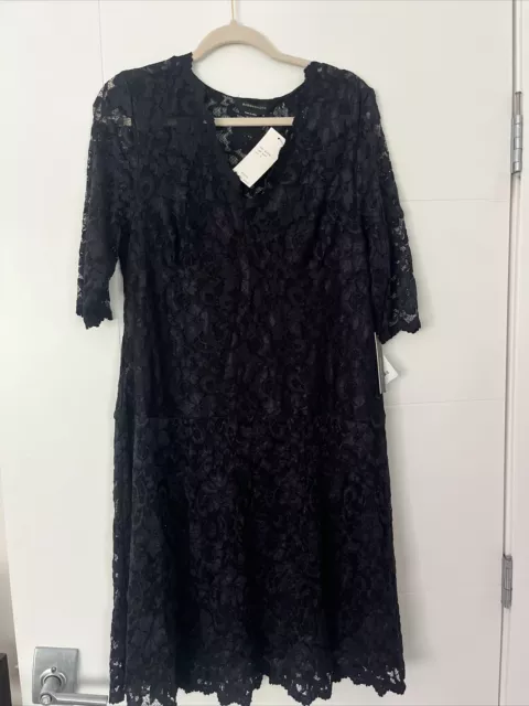 Bcbg Maxazria Dress Black Lace Size Xl Polyester See Through