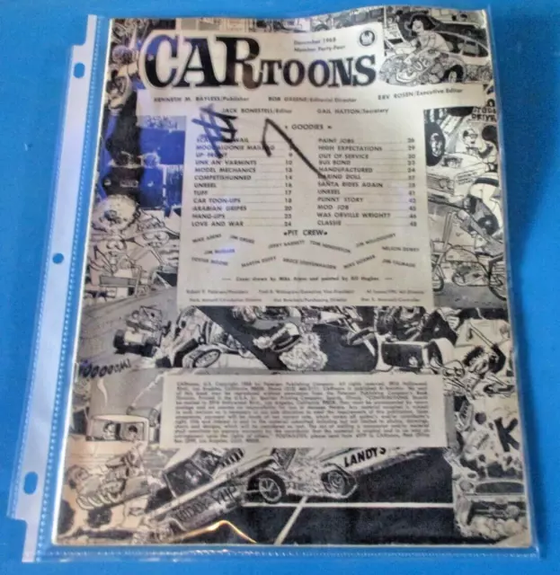 VINTAGE CARTOONS MAGAZINE Book Dec. 1968 Car Toons Al's Junk Yard Hot ...