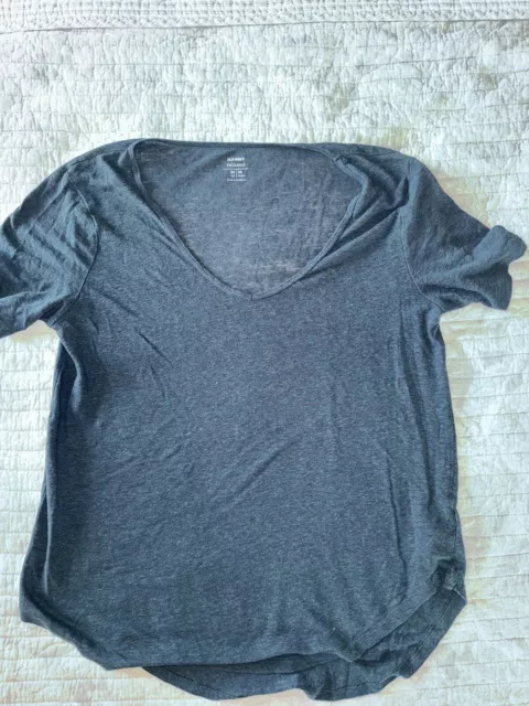 Old Navy Women's Size Medium ~ Luxe Voop-Neck Slub-Knit Tunic T-Shirt Tee Teal