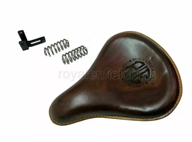 Reale Enfield Standard Pallottola 350cc 500cc Pelle Anteriore Sedile Con Molla