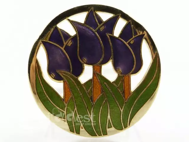 Neuf Grand Tulipe Cloisonné Broche Fabriqué Main Émail Cadeau Bijoux 4 Couleurs