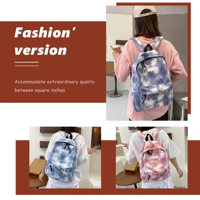 Casual Tie Dye Backpack Women Large Capacity Travel Backpack for College Student