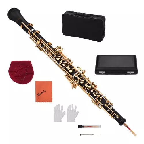 C Key Oboe Semi-automatic Woodwind Instrument with Oboe Reed Gloves Leather Case