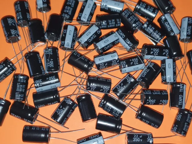 50x Elko 22μF / 350V 105°C 13x20mm 22uF RM5mm