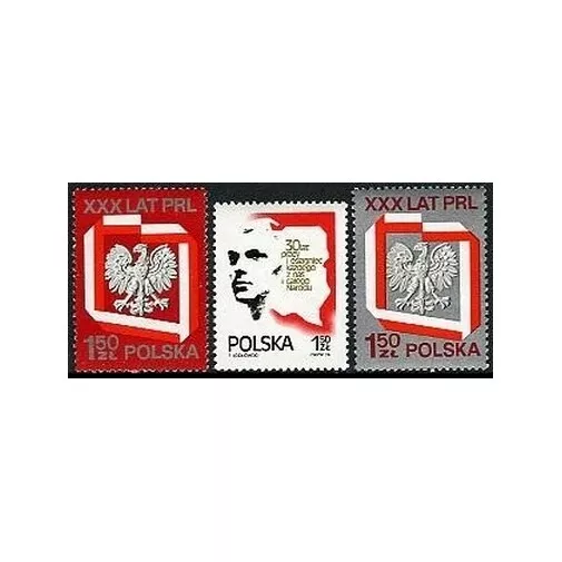 Poland 2045-2047, MNH. Mi 2324-2326. People's Republic 30th Ann. 1974.