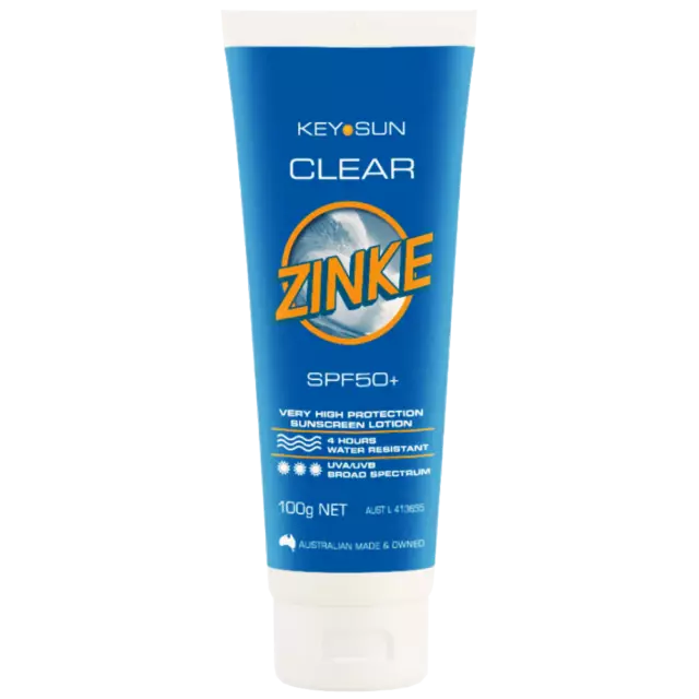 Key Sun Clear Zinke SPF 50+ Sunscreen Lotion 100g Broad Spectrum Zinc