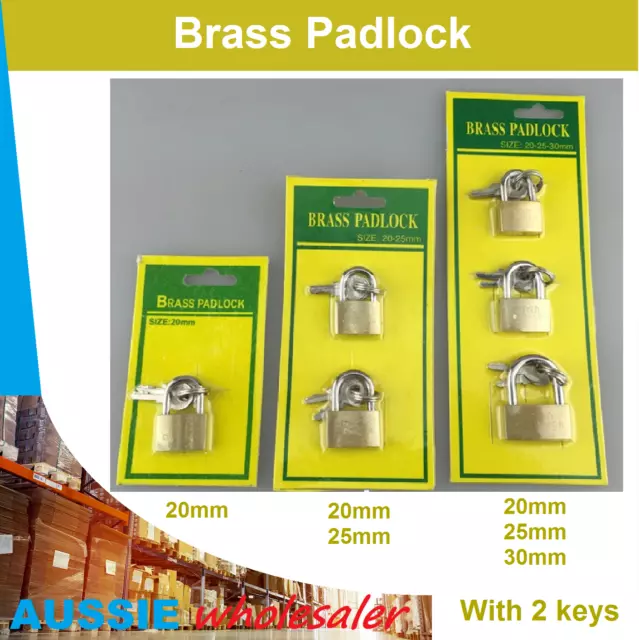 Au Mini BRASS pad lock school gym locker toolbox door luggage suitcase padlock