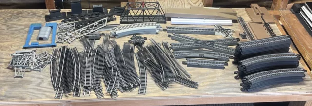 HUGE LOT Bachmann E-Z Track System HO Scale Train Pieces Bridge Crosses More