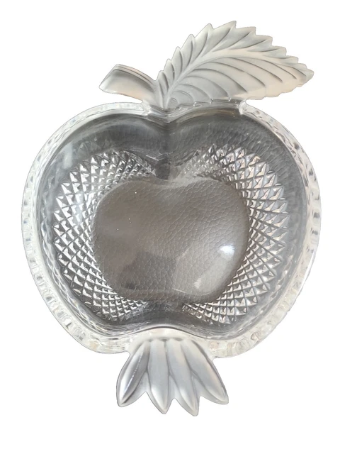 Shannon Clear 24% Lead Crystal Apple Shaped Bowl Candy Dish