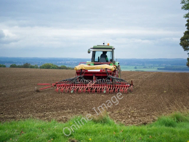 Photo 12x8 Seed Drilling on Elsham Hill Worlaby/TA0113 The tractor is tow c2010