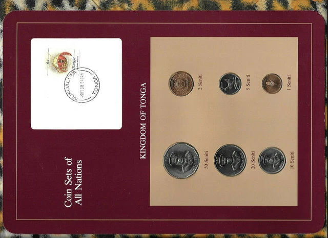Coin Sets of All Nations Tonga UNC 1,2,20 Seniti 1990 5,10,50 Seniti 1981