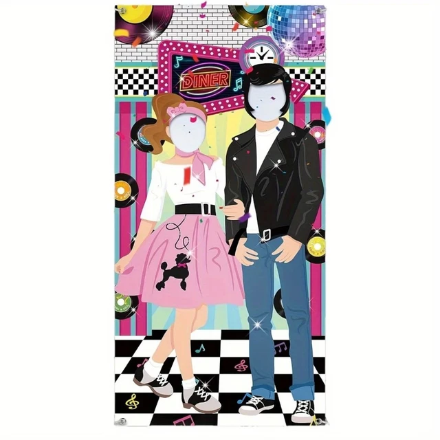 RETRO 1950S DINER Photo Booth Backdrop 70.87x35.43