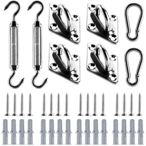 Kit de Fixation pour Voile d'ombrage Acier Inoxydable Accessoires de Fixation