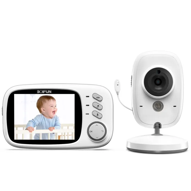 Babyphone mit Kamera Video Baby Monitor 2,4GHz Gegensprechfunktion VOX 3,2 LCD