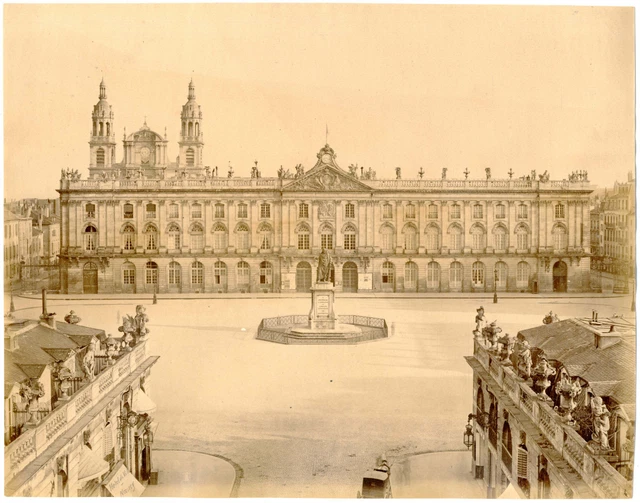 France, Nancy, la place Stanislas, l&#039;hôtel de town vintage albumen print