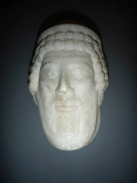 A Roman / Greek   Marble Head Of Hermes ? Propylaios  ??  Circa 1St Century B.c. 3