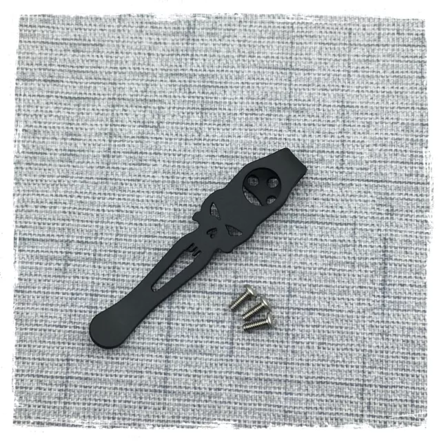 Clip de bolsillo negro titanio de transporte profundo para cuchillo Spyderco Para 3